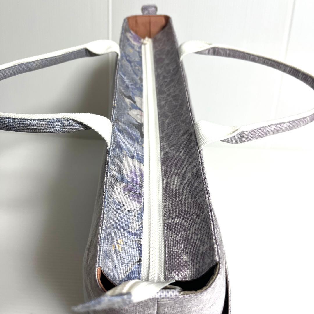 【まっきーです オーダー品】白大島紬リメイク2ウェイ大トートバッグ