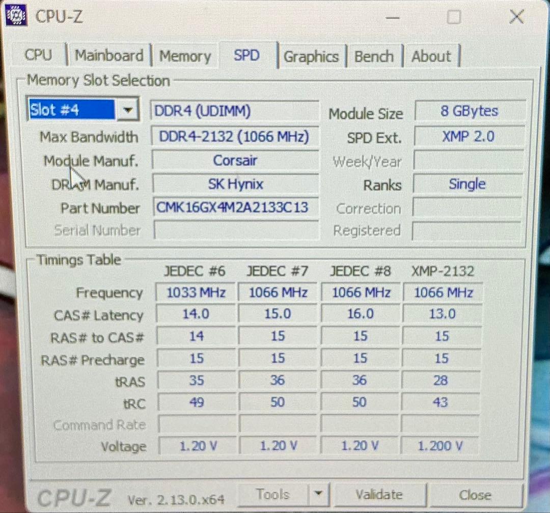 メモリー Corsair DDR4 16GB 2133MHz(8x2GB)