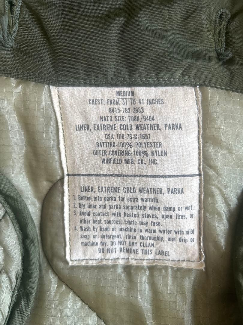 初期型 70s アメリカ軍実物　M-65 フィッシュテールフルセット