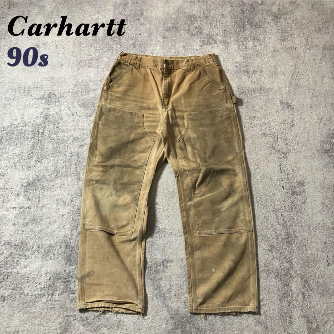 90sUSA製Carharttカーハートダブルニーペインターダックパンツベージュ