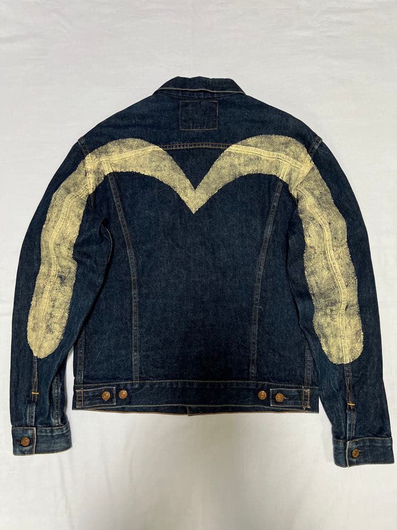 EVISU No.2 1557 42サイズ Gジャン 白大黒 3rd 黄耳