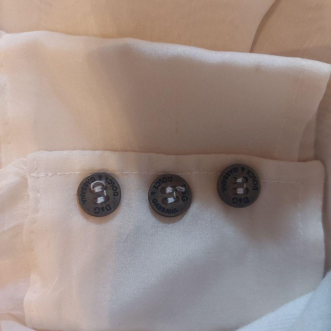 DOLCE&GABBANA シルク シフォン ボウタイ ブラウス アイボリー