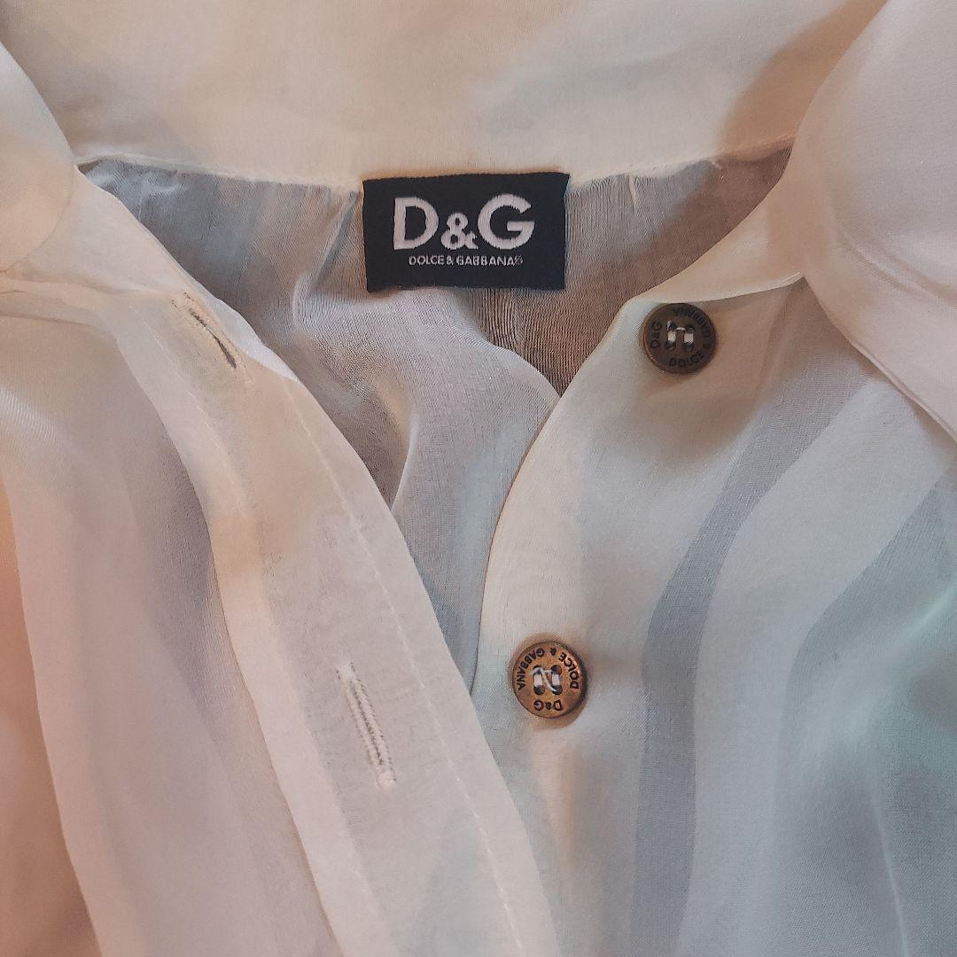 DOLCE&GABBANA シルク シフォン ボウタイ ブラウス アイボリー