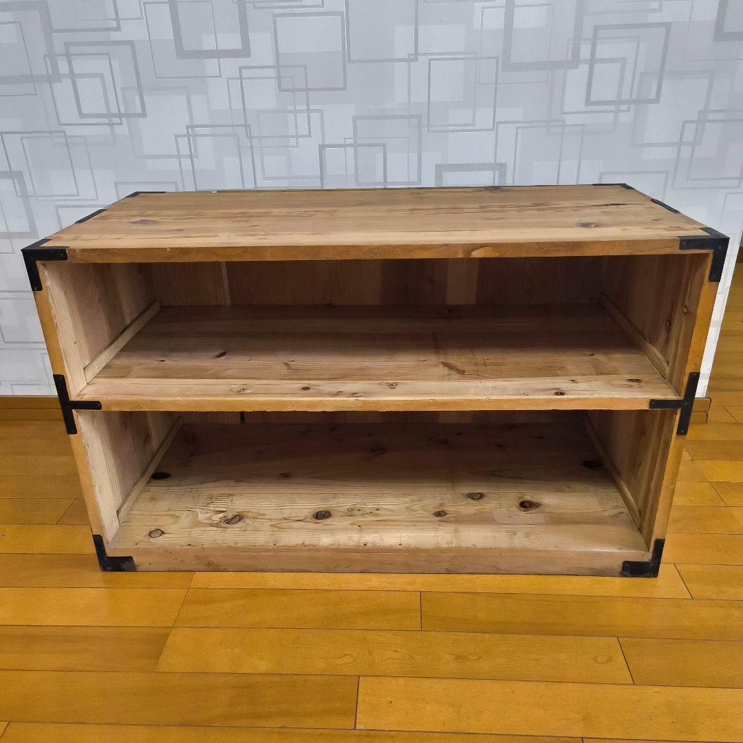 古家具　木製チェスト　ローチェスト　テレビ台　押入れタンス　引出し2段