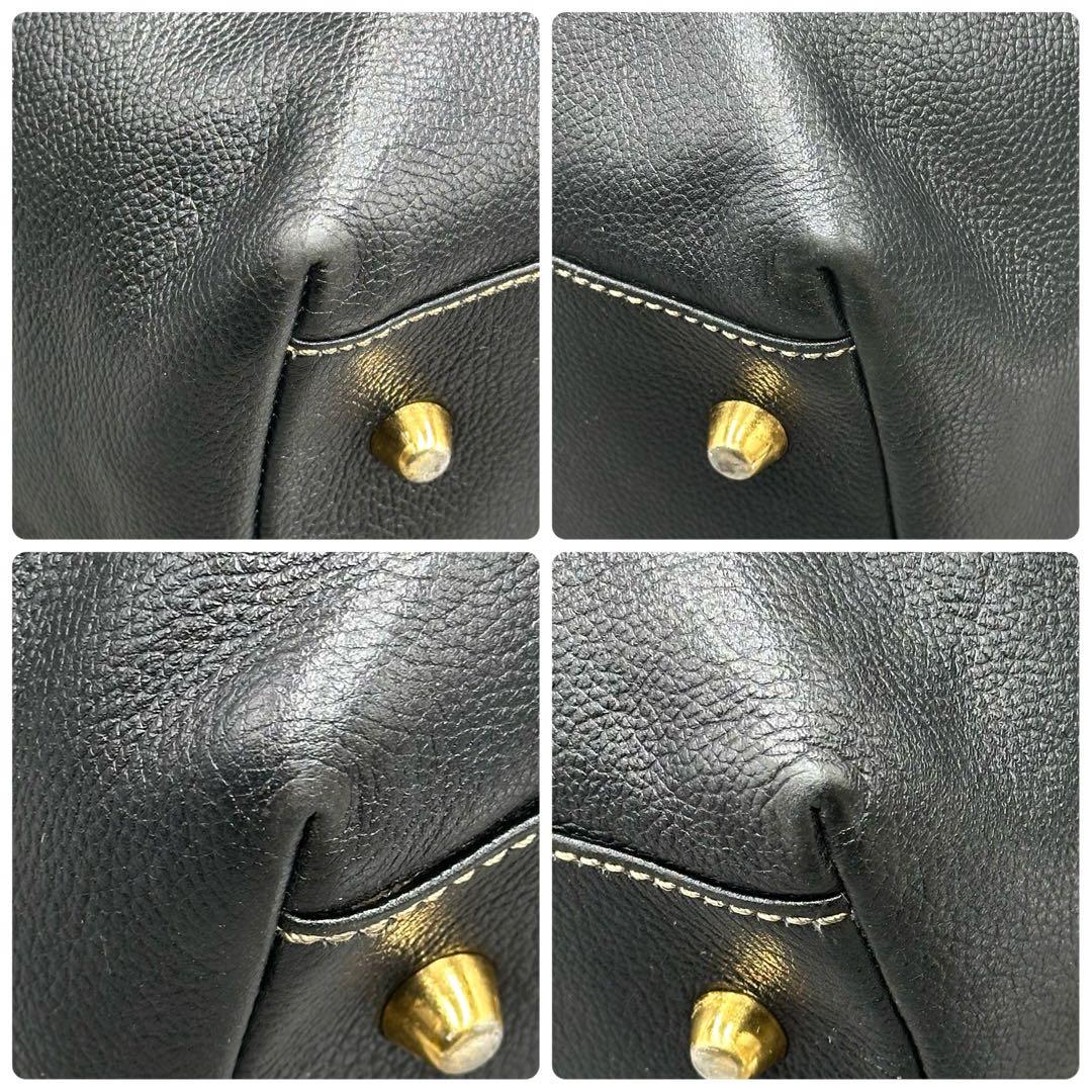 美品 ダンヒル オールレザー ボストンバッグ ハンド 黒 トラベル ネームタグ