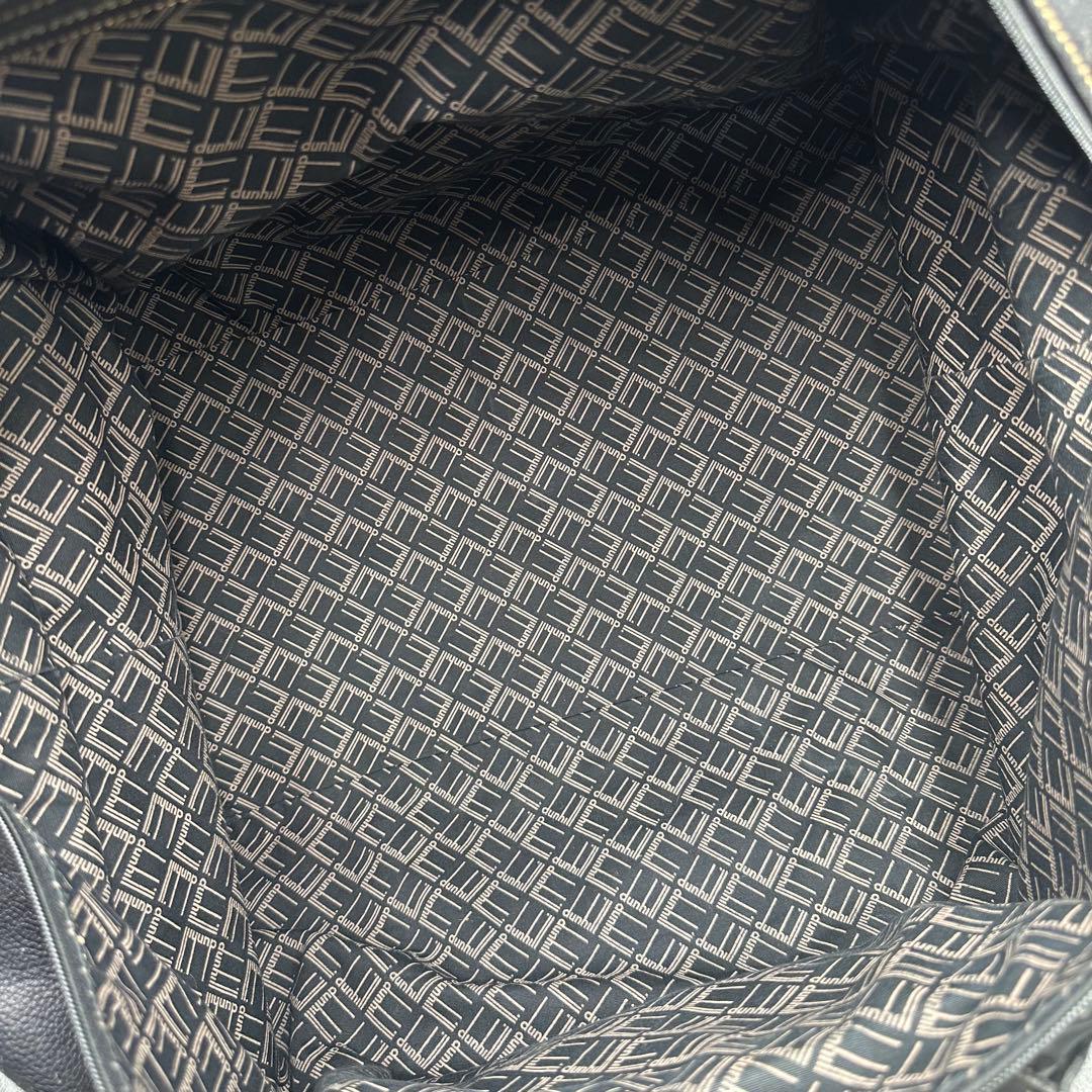 美品 ダンヒル オールレザー ボストンバッグ ハンド 黒 トラベル ネームタグ