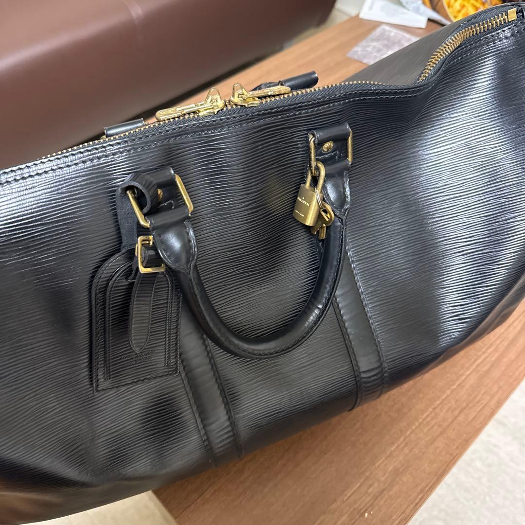 エピレザー ダブルジッパー ボストンバッグ ブラック