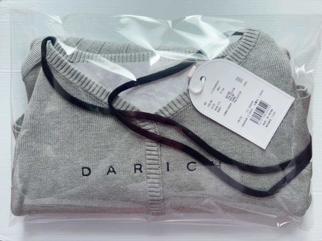 Darich ウエスト オープン リボン デザイン ニット ミニワンピース