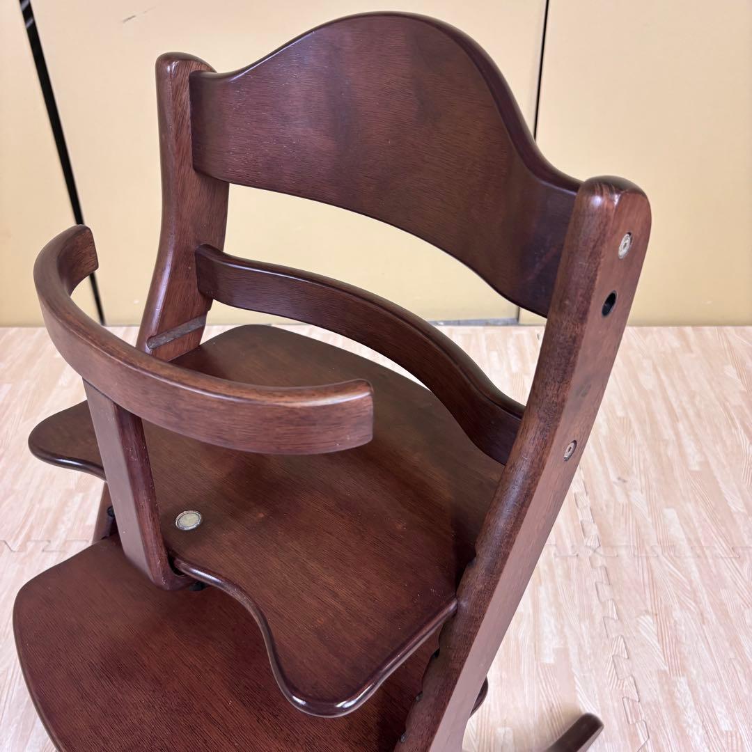 除菌清掃済☆綺麗☆　大和屋　すくすくチェアスリムプラス　ガード付　ダークブラウン