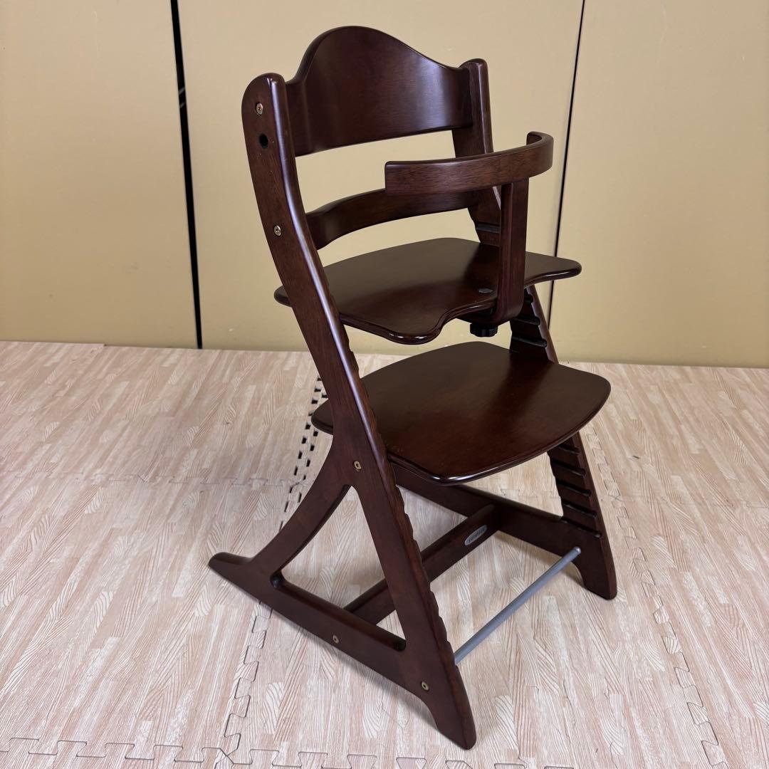 除菌清掃済☆綺麗☆　大和屋　すくすくチェアスリムプラス　ガード付　ダークブラウン