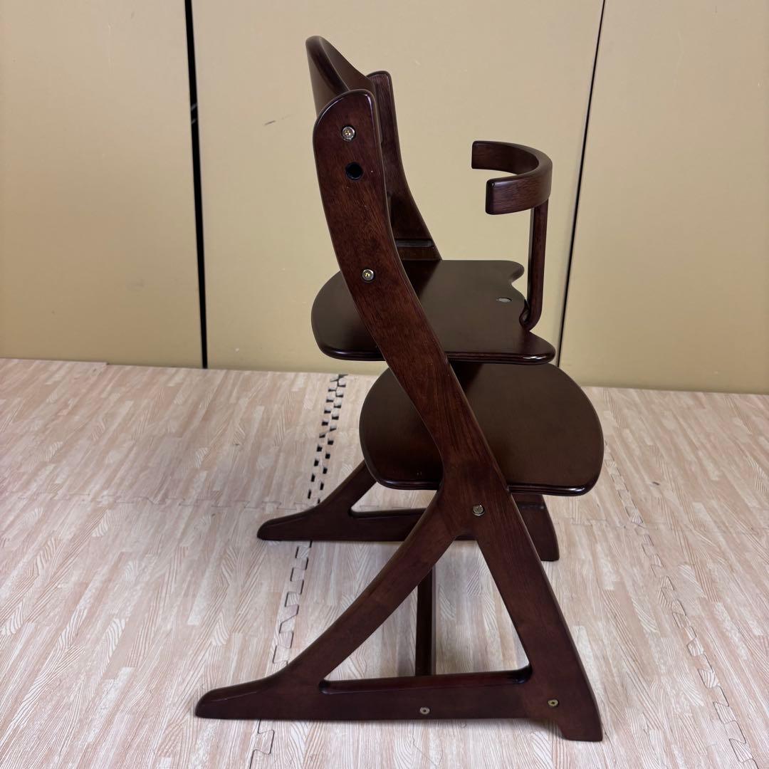 除菌清掃済☆綺麗☆　大和屋　すくすくチェアスリムプラス　ガード付　ダークブラウン