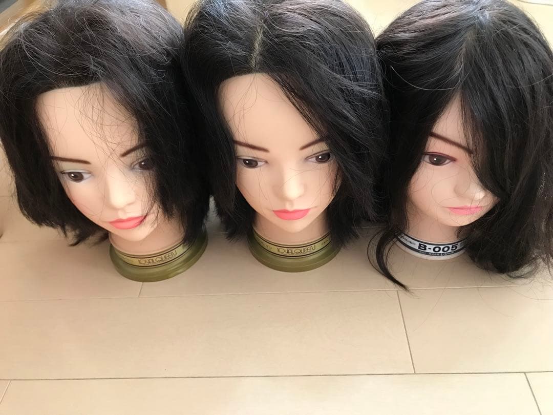 美容師 国家試験用 練習用ウィッグ3体セット