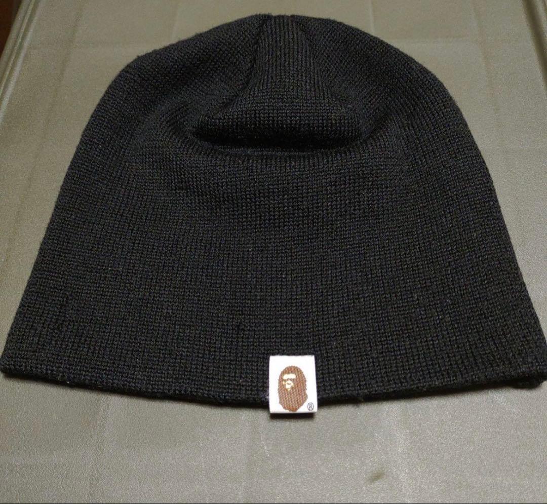BAPE　スワロフスキー ビーニー　ニット帽　黒