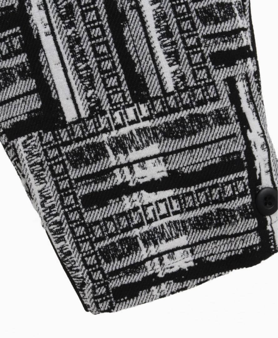 【新品未使用】CAMBIO カンビオ テーパードパンツ アンクル 総柄 白黒 S