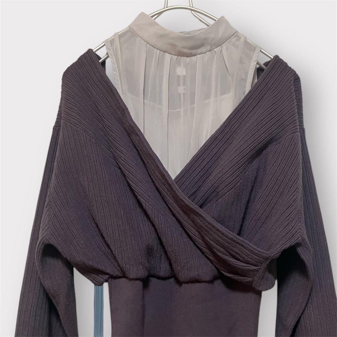 スナイデル snidel シアーレイヤードカシュクールワンピース （GRY）