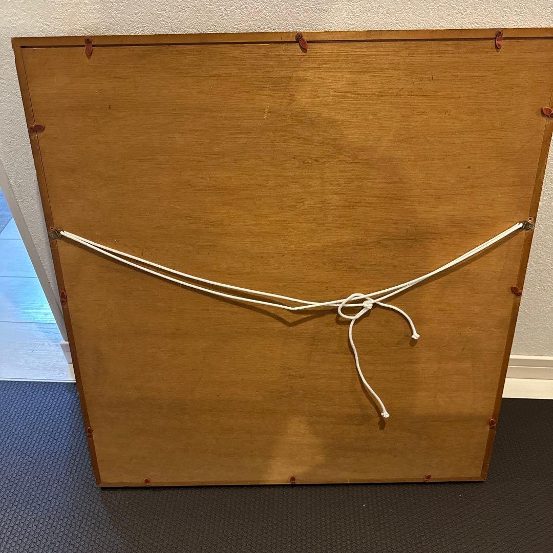 貴重　イタリア製　ビンテージ　孔雀アート作品 木製フレーム　ミッドセンチュリー