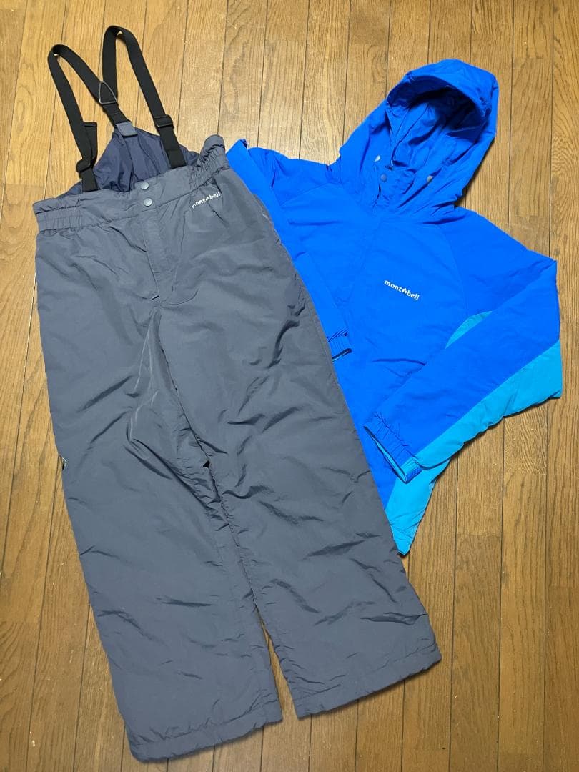 モンベル　パウダーライト ジャケット ビブパンツ 上下セット 160cm