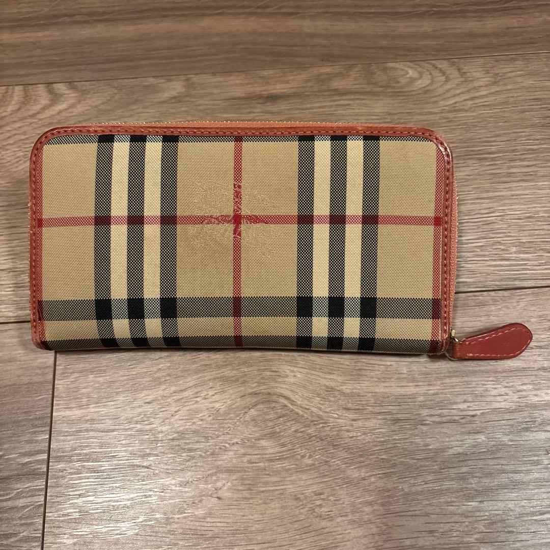 Burberry長財布 ノバチェック　ラウンドファスナー