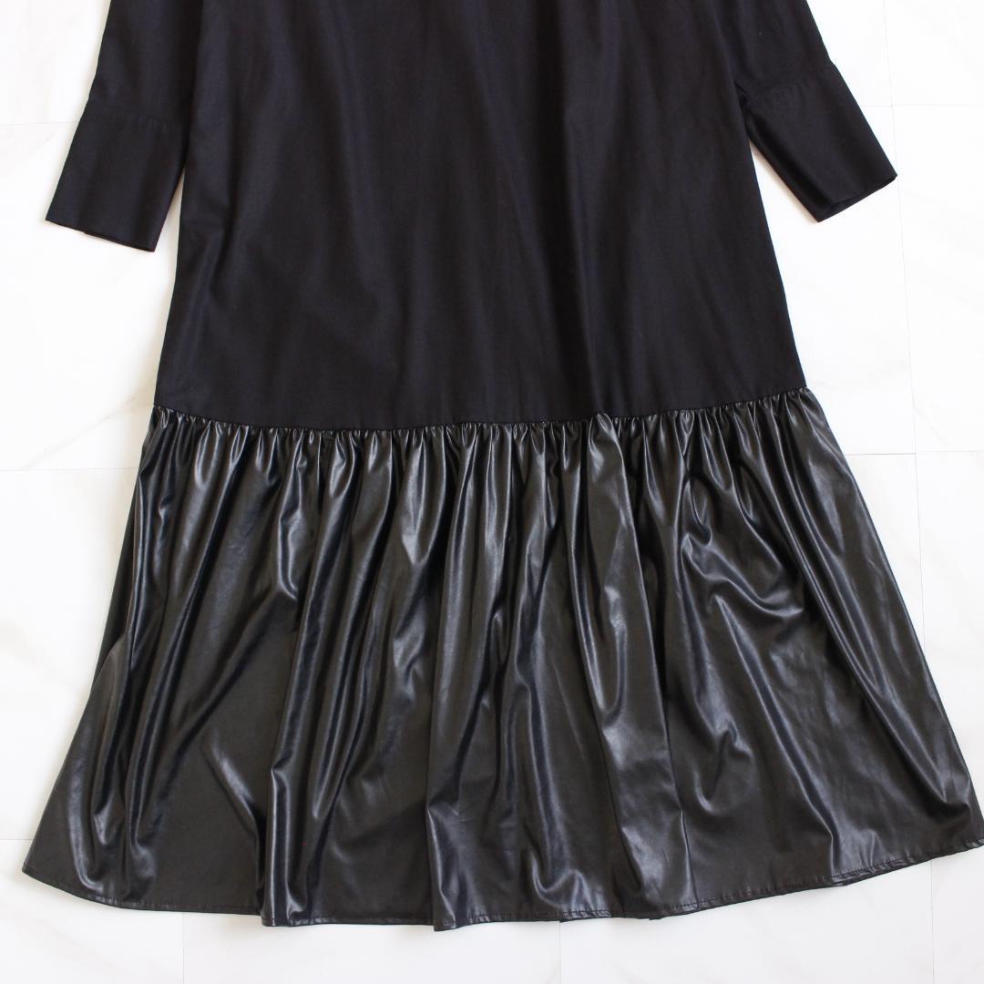 ADORE クリアコットンワンピース Mサイズ ブラック ドッキングデザイン