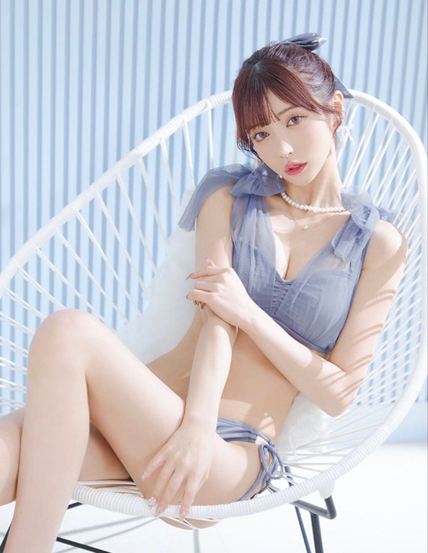 Sugar チュールリボンビキニ 2点セット 青 S