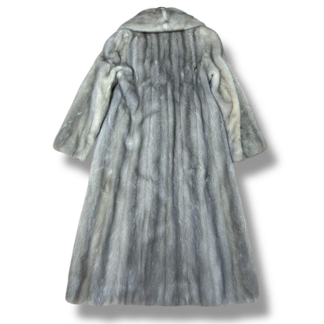 着丈110cm サファイアミンク ロングコート 毛皮 リアルファー サイズ11