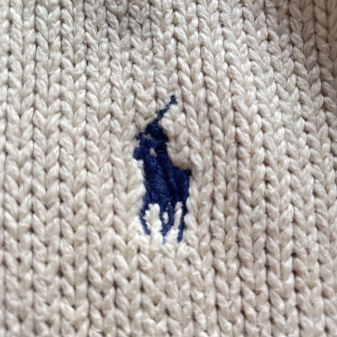 希少　美品　ポロバイラルフローレン　XL ハーフジップニット　コットン　ポニー