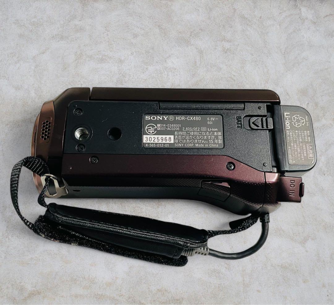（美品）Sony HDR-CX480 ビデオカメラ 光学30倍 ボルドーブラウン