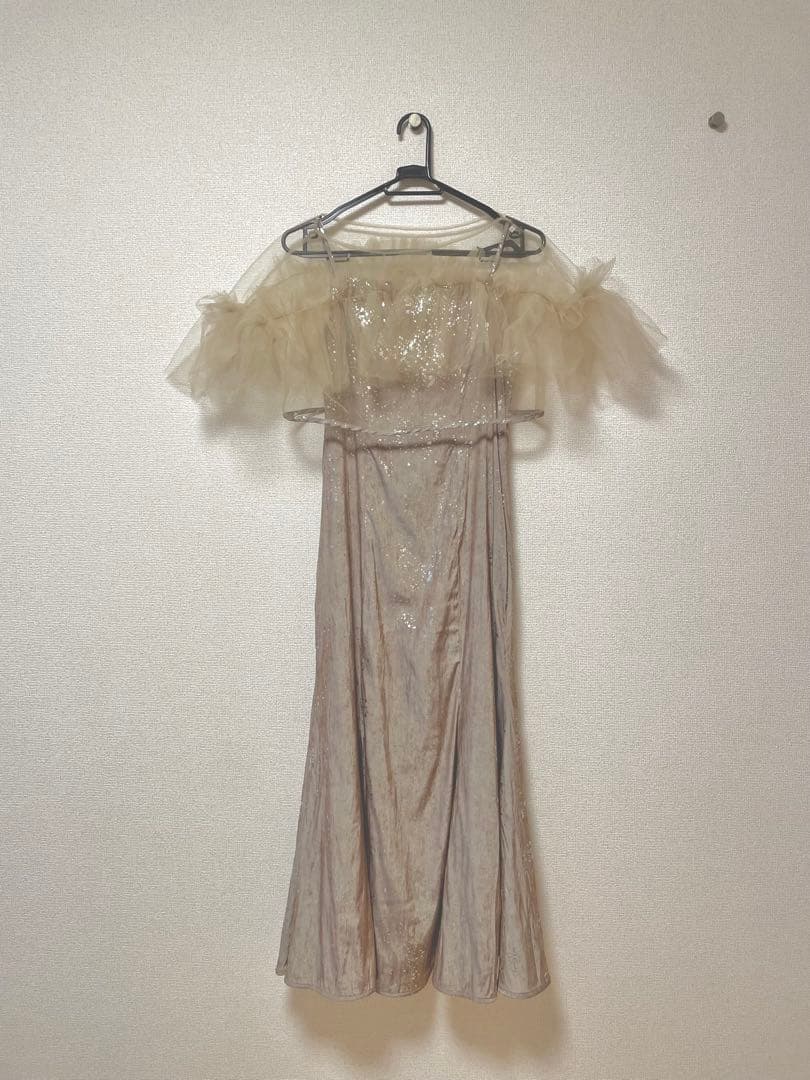 LEJA チュールフリルボレロペイントマーメイドワンピースドレス S グレー