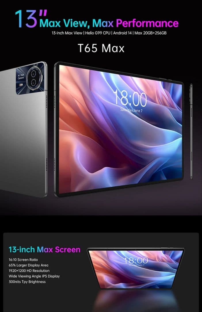 美品 Teclast T65 Max 13インチ タブレット本体 256GB