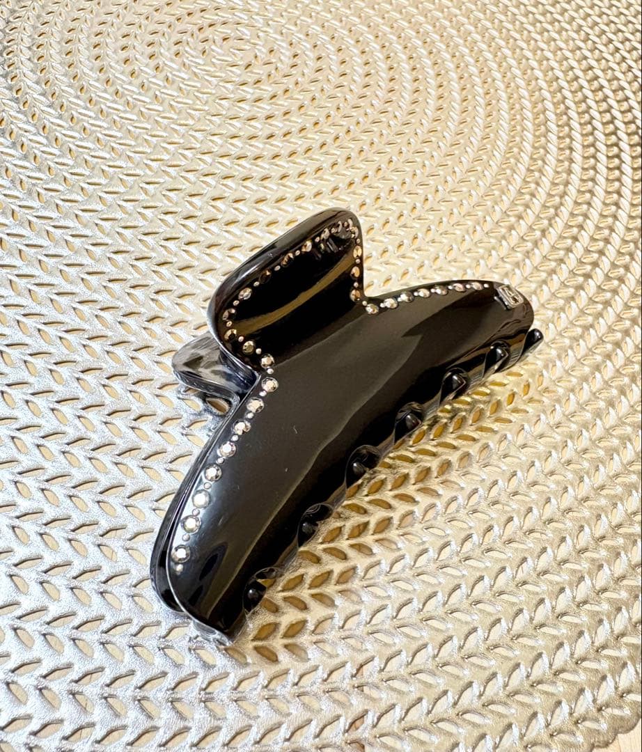 美品　ALEXANDRE DE PARIS ヘアクリップ ストーン　ブラック