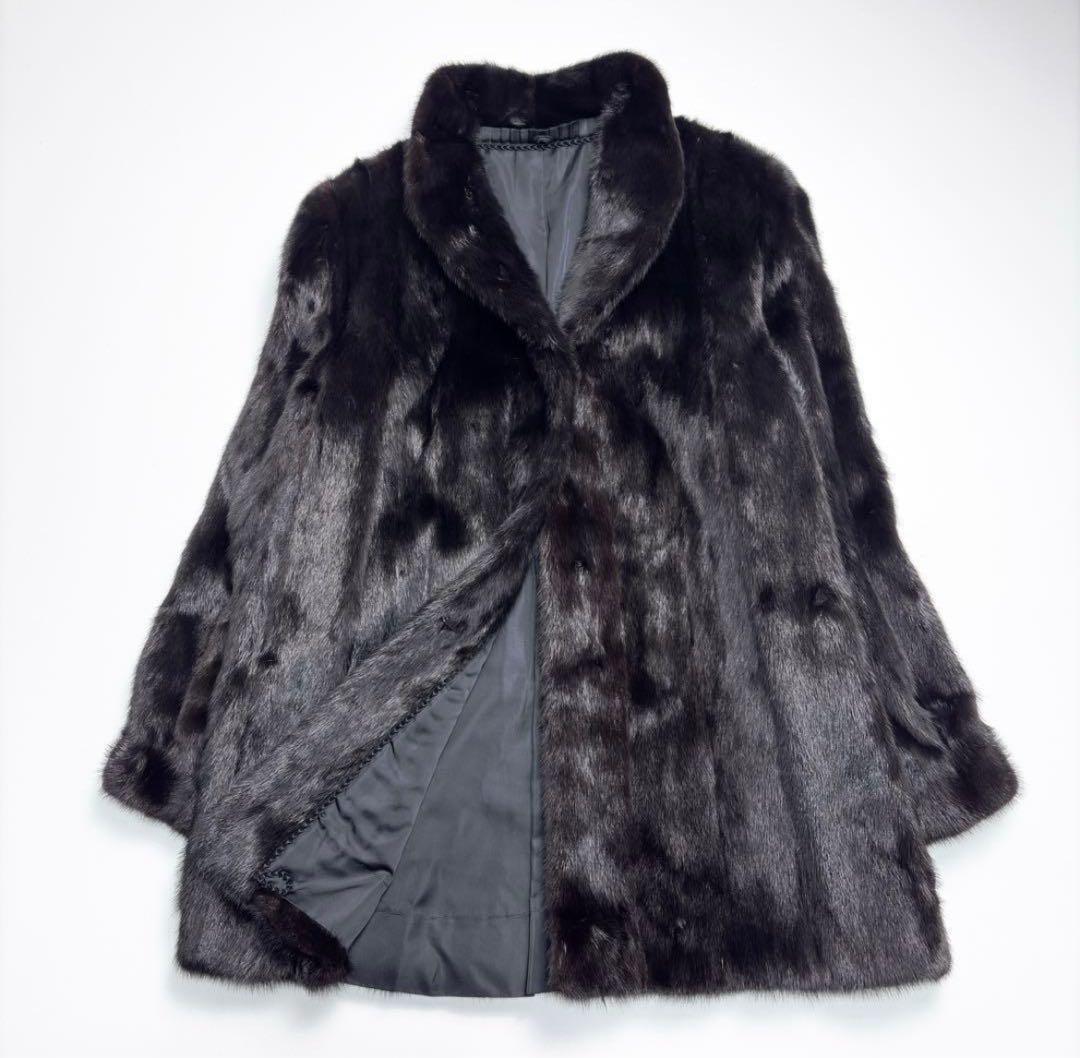 ミンクファーコート 毛皮コート 着丈80cm フォーマル パーティ