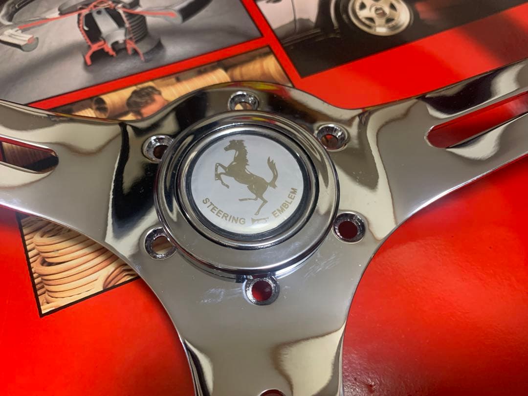 社外　ウッドステアリング　35π ホーンボタン付き　新品　未使用