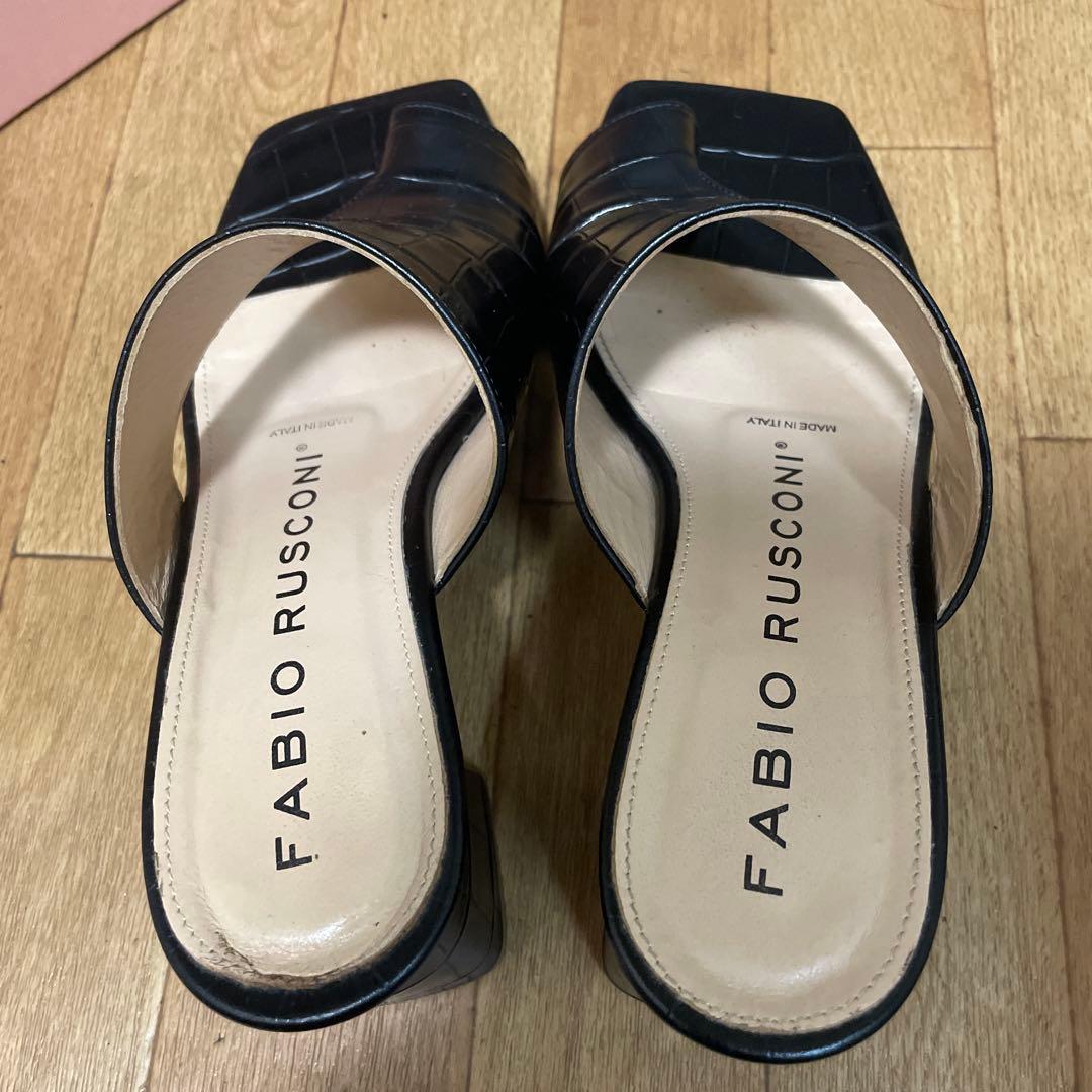 FABIO RUSCONI クロコダイル風サンダル 37