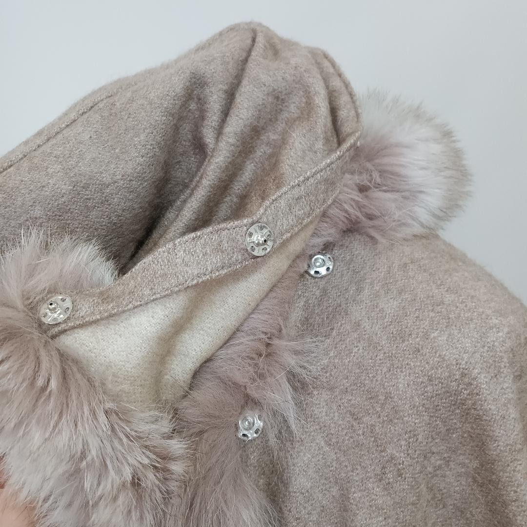 PIACENZA リアルファー ケープ クローク ブルーフォックス 毛皮