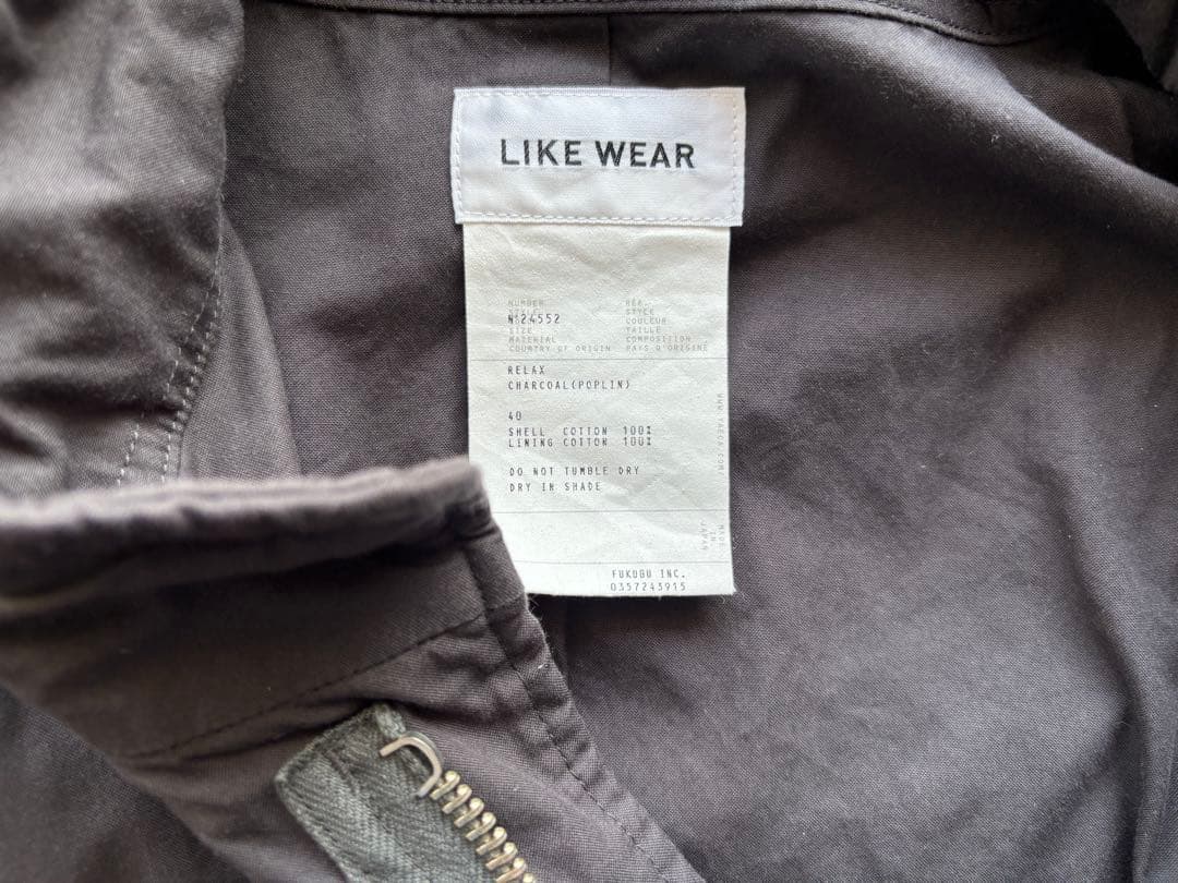 着用1回 2024 YAECA LIKE WEAR M65ジャケット チャコール