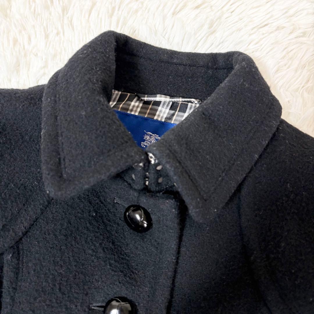 【人気】 バーバリーブルーレーベル フリル ウールコート 38 ブラック