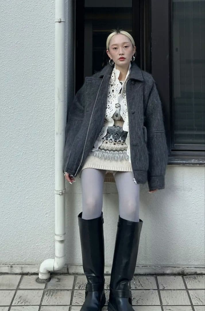 新品タグ付き アメリUND MOHAIR SHAGGY FLIGHTJACKET