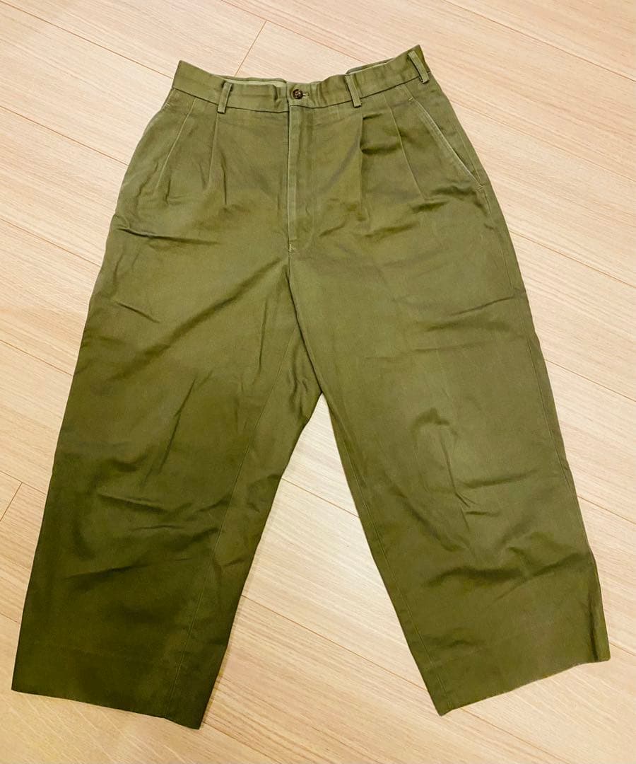 コムデギャルソン オム ワイドパンツ チノパン　カーキ　サイズS