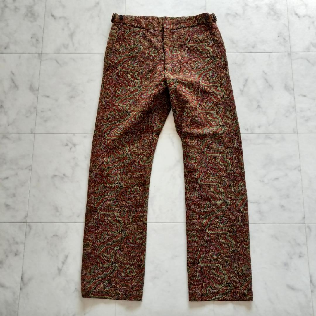 コムデギャルソンオムプリュス 01AW サイケ期 総柄 ウールヘリンボーンパンツ