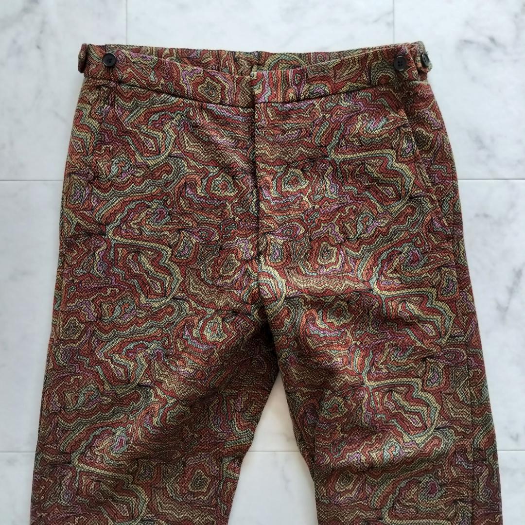 コムデギャルソンオムプリュス 01AW サイケ期 総柄 ウールヘリンボーンパンツ