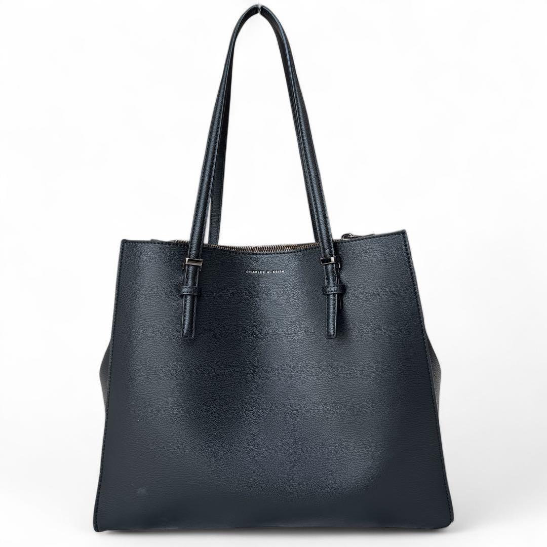 【美品】CHARLES & KEITH✨ブラック ビジネス バッグ トート A4