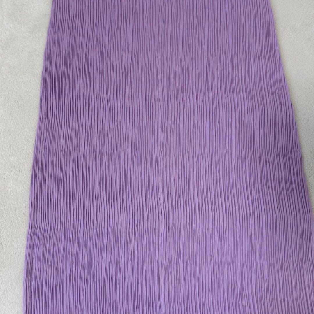 極美品✨PLEATS PLEASE プリーツ　ロングワンピース　マキシ丈　紫色