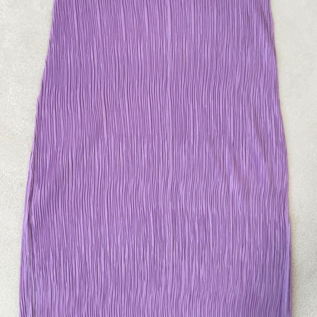極美品✨PLEATS PLEASE プリーツ　ロングワンピース　マキシ丈　紫色