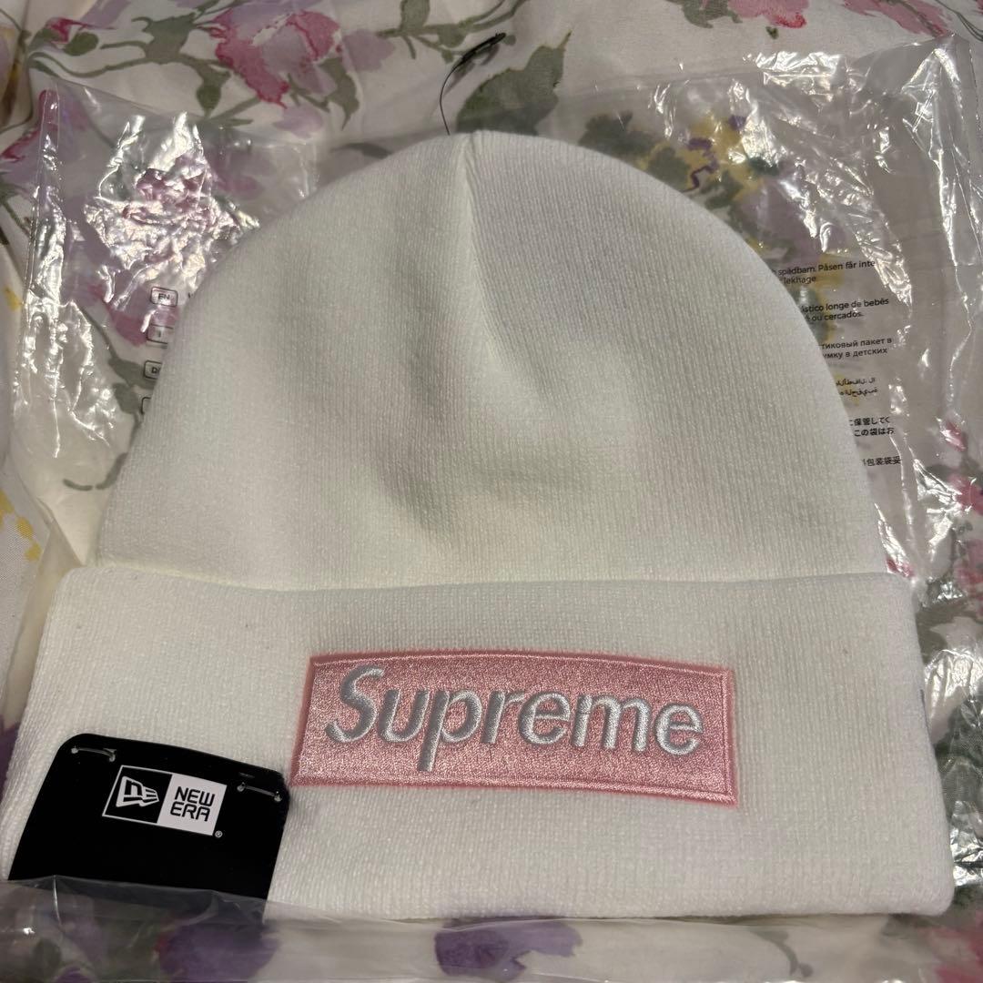 Supreme Box Logo Beanie ホワイト　ビーニー