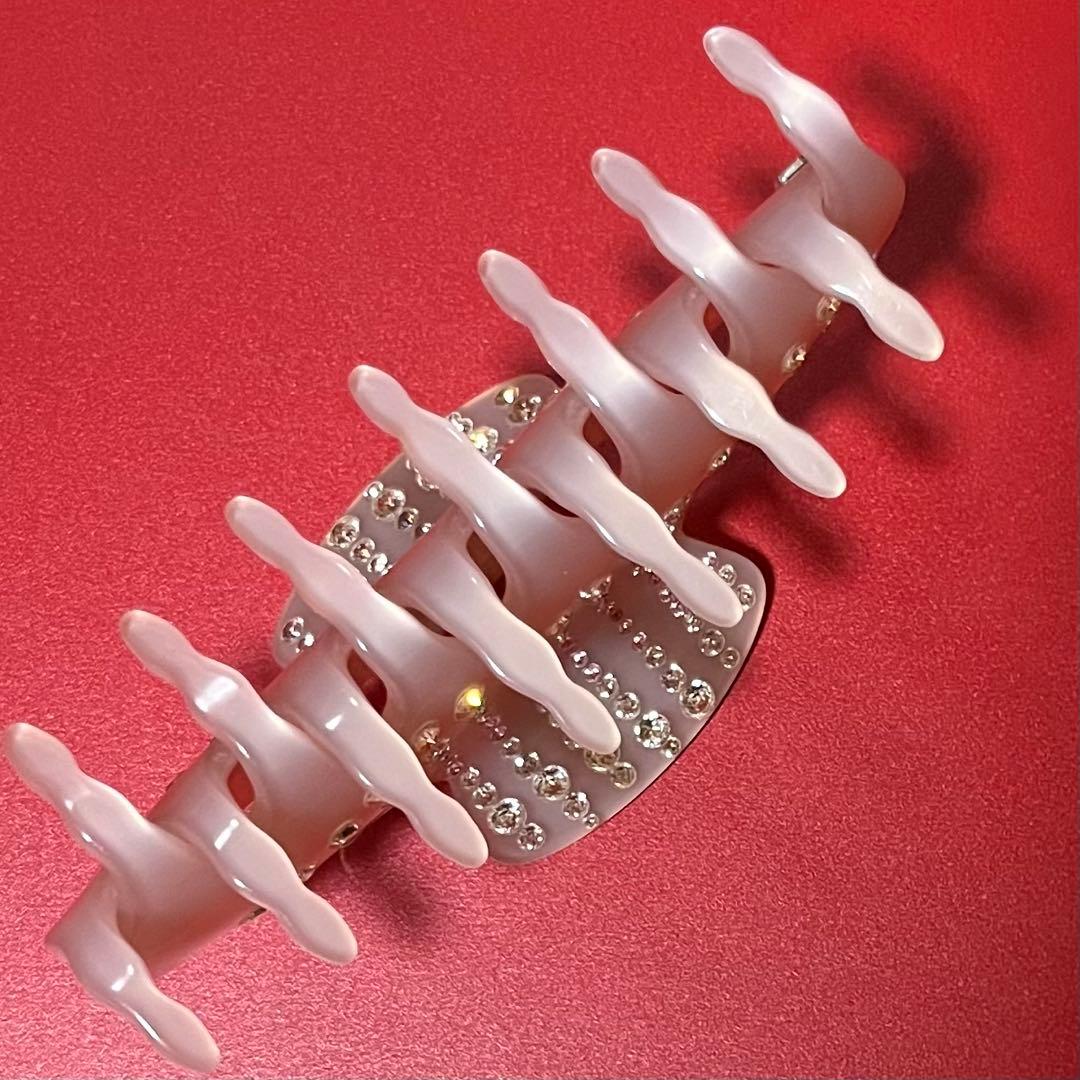 アレクサンドルドゥパリ ヘアクリップ　ラインストーン　ピンク　 L