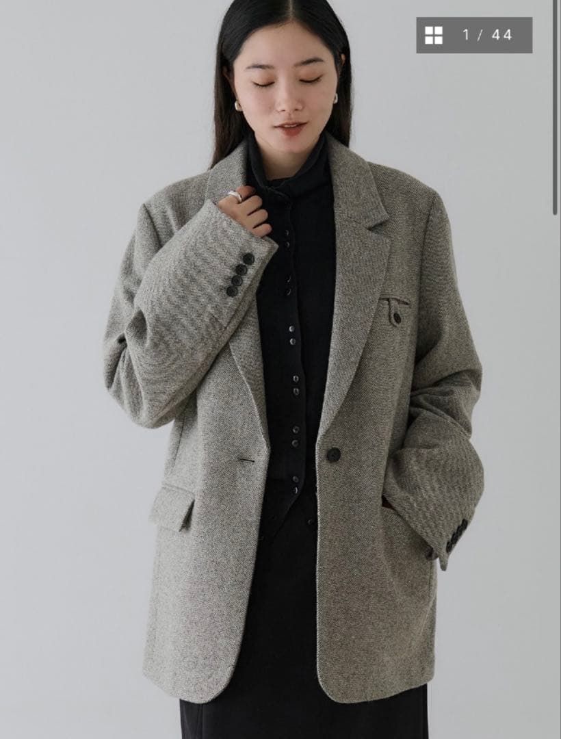 【crewre／クルーレ】ソフトツイードオーバージャケット サイズ1