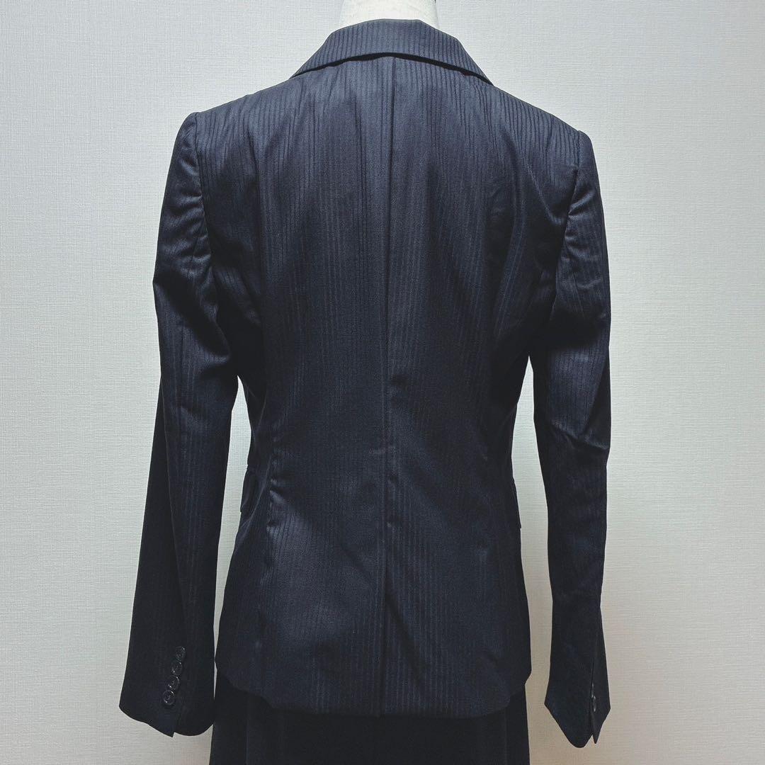 未使用　アンタイトル　スカートスーツ　シャドーストライプ　Jクオリティ　ウール