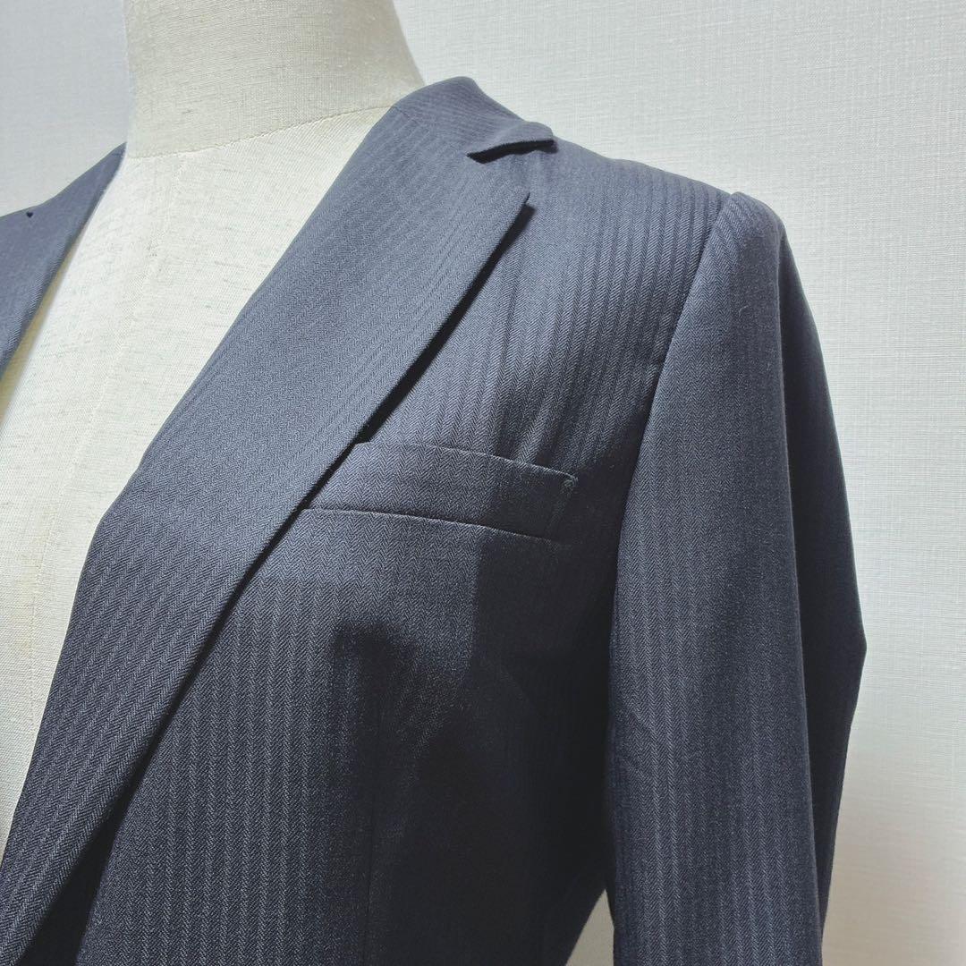 未使用　アンタイトル　スカートスーツ　シャドーストライプ　Jクオリティ　ウール