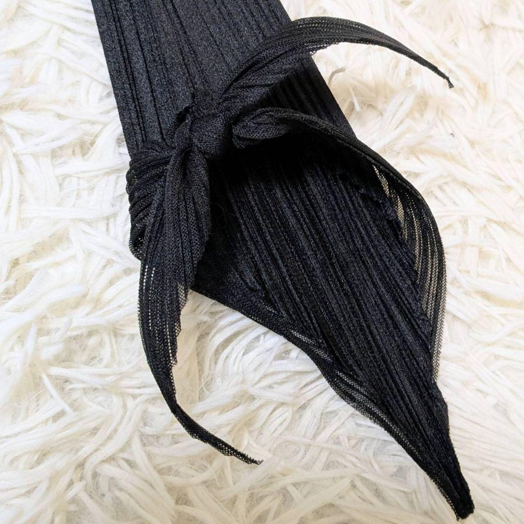 プリーツプリーズ カットソー 長袖 リボン ブラック L