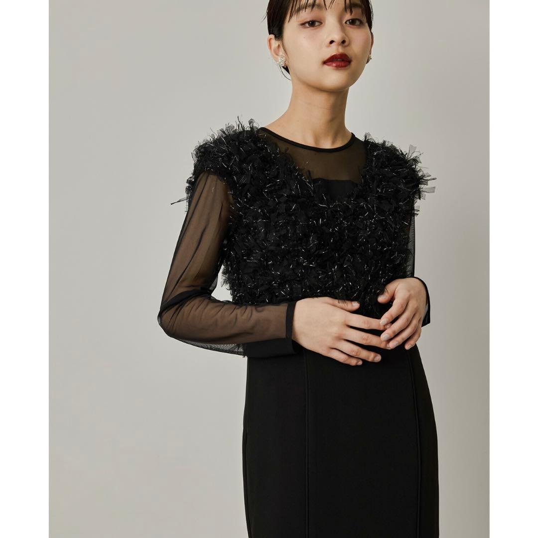 niana フリンジグリッターベストセットドレス